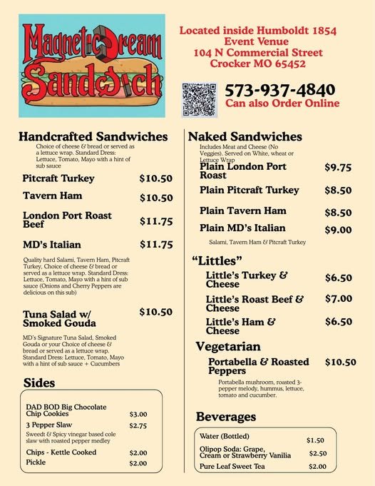 Magnetic Dream Sandwich - Menu